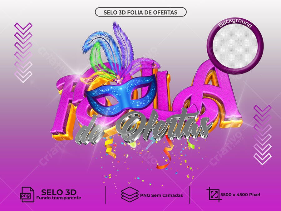 Selo 3D Folia de Ofertas PSD Editável