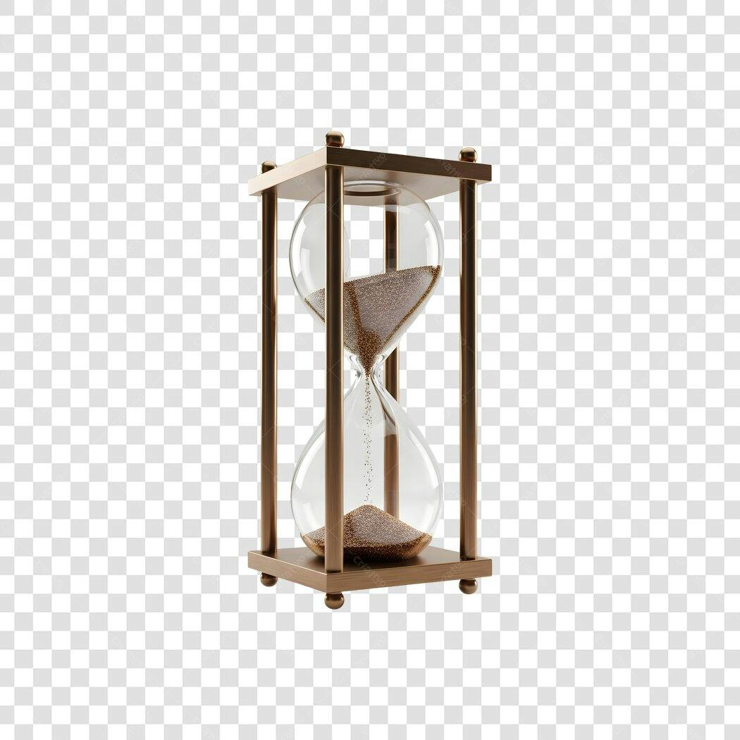 Ícone Ampulheta Tempo Bronze Areia Dourada PNG com fundo transparente