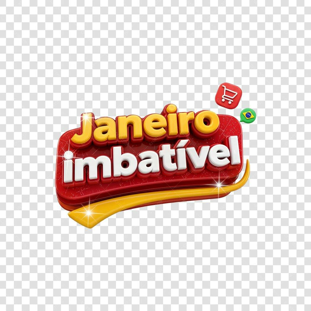 Selo Promocional Janeiro Imbatível com Carrinho Brasil PNG com fundo transparente