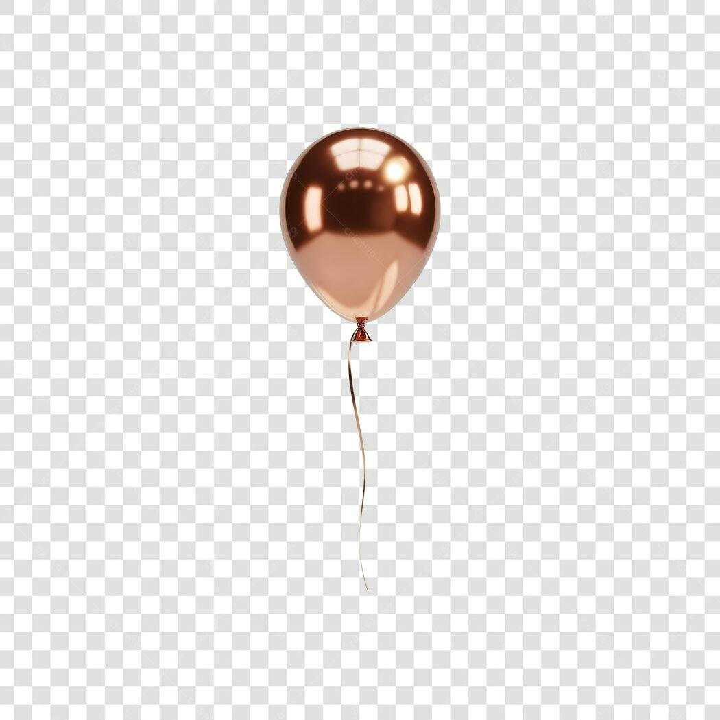 Elemento de Decoração Balão Ouro Rosé Metalizado Celebração PNG com fundo transparente