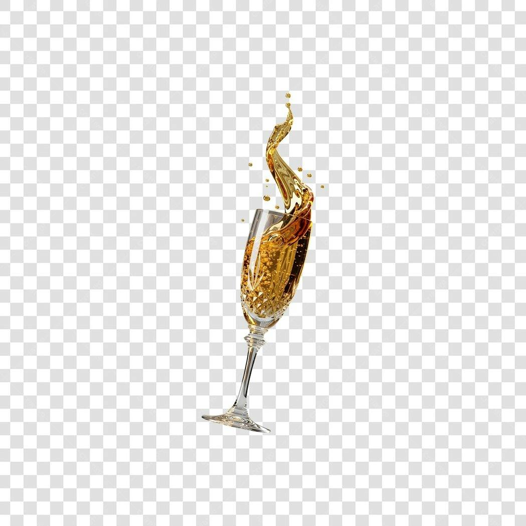 Elemento Gráfico Taça Champanhe Estourando Ano Novo Ouro PNG com fundo transparente