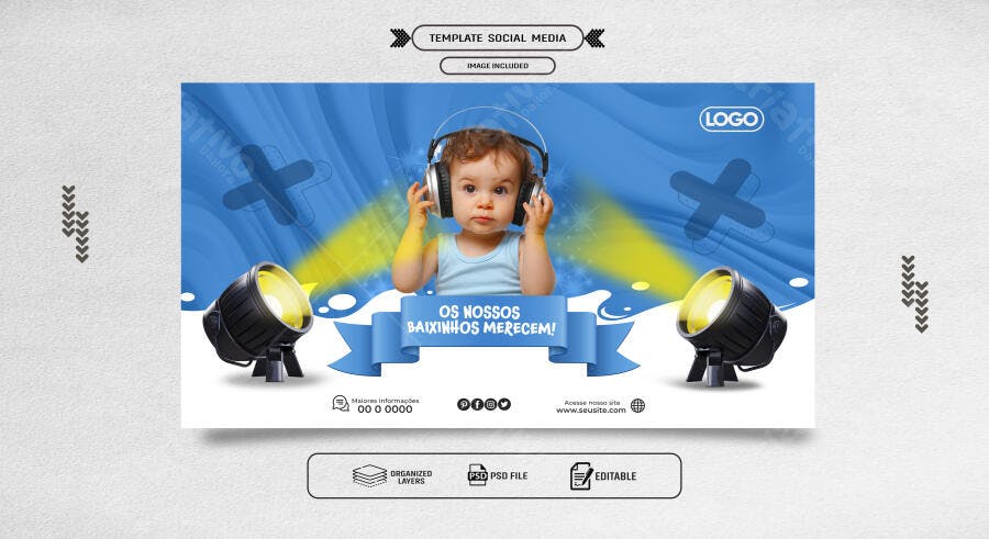 Flyer Social Media para Promoção Infantil PSD Editável
