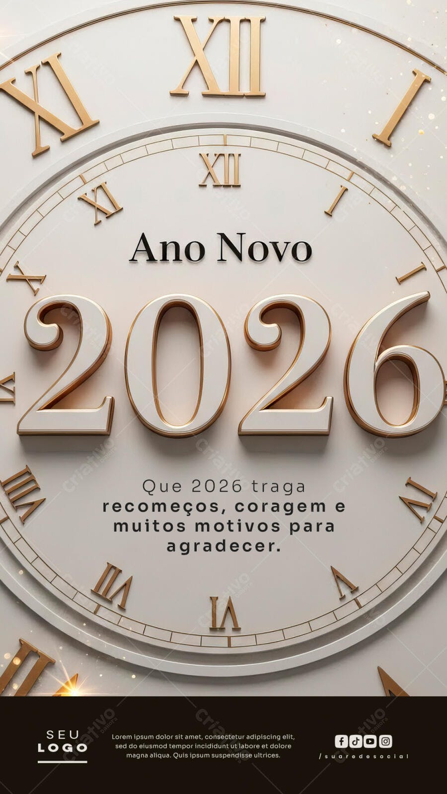Flyer Ano Novo 2026 Elegante PSD Editável