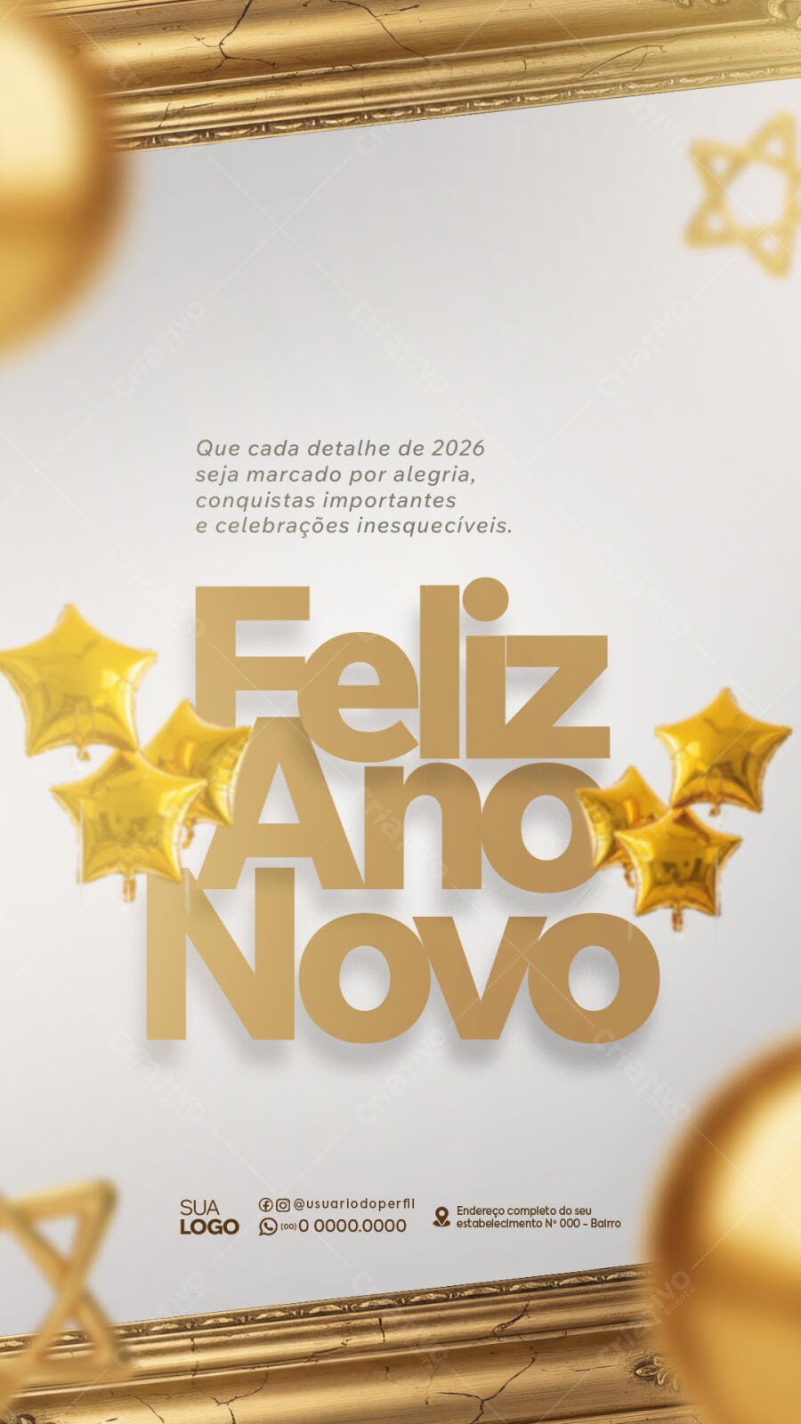 Story Instagram Feliz Ano Novo 2026 PSD Editável