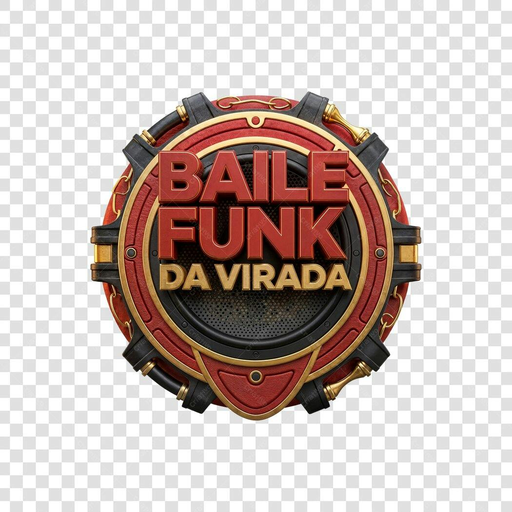 Selo Temático Baile Funk da Virada Ano Novo PNG com fundo transparente