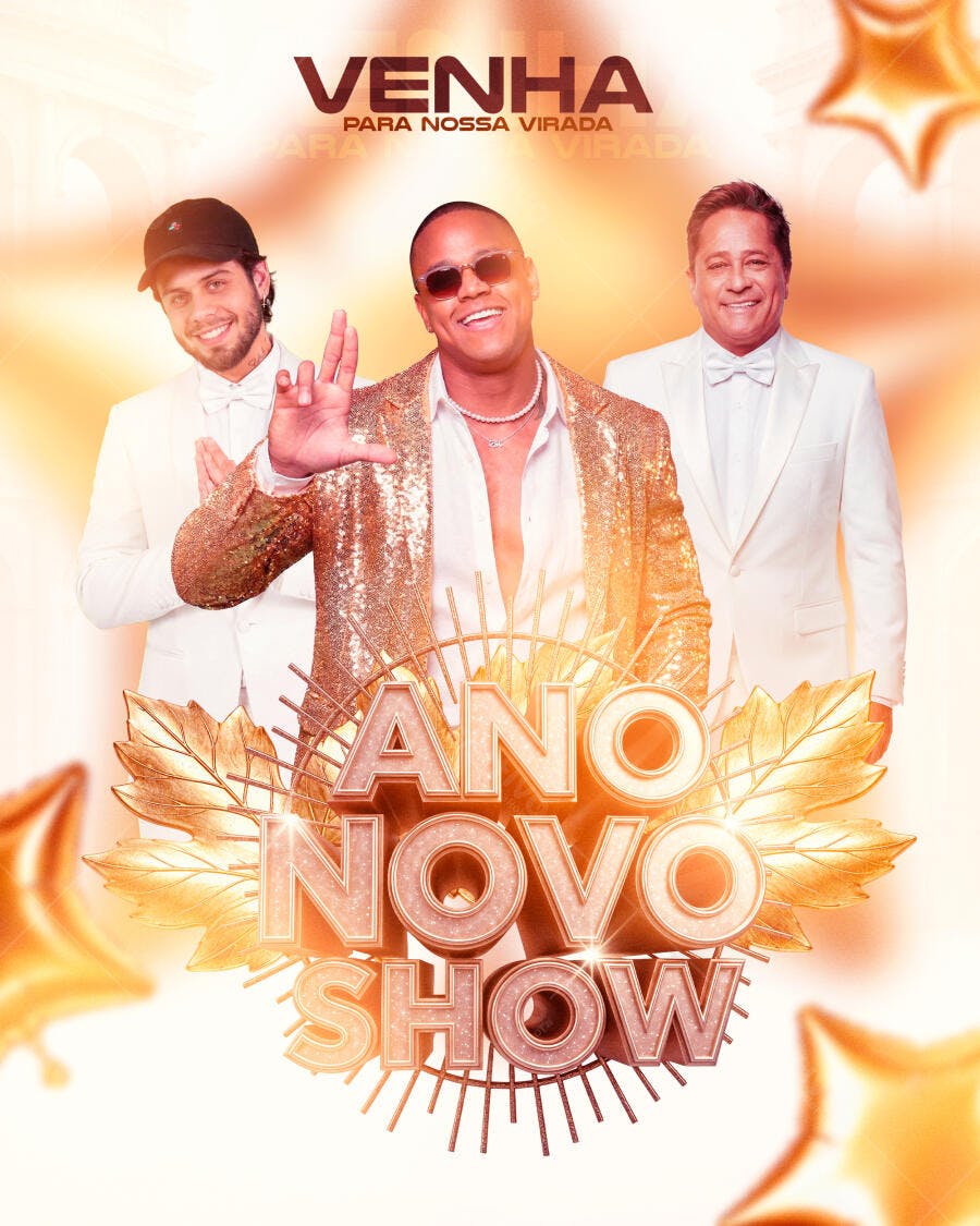 Flyer para Ano Novo Show VENHA PARA NOSSA VIRADA PSD Editável