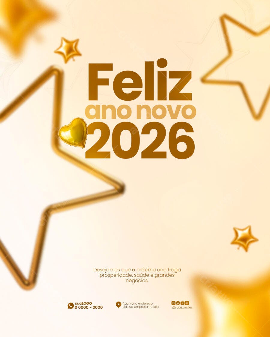 Flyer Ano Novo 2026 PSD Editável