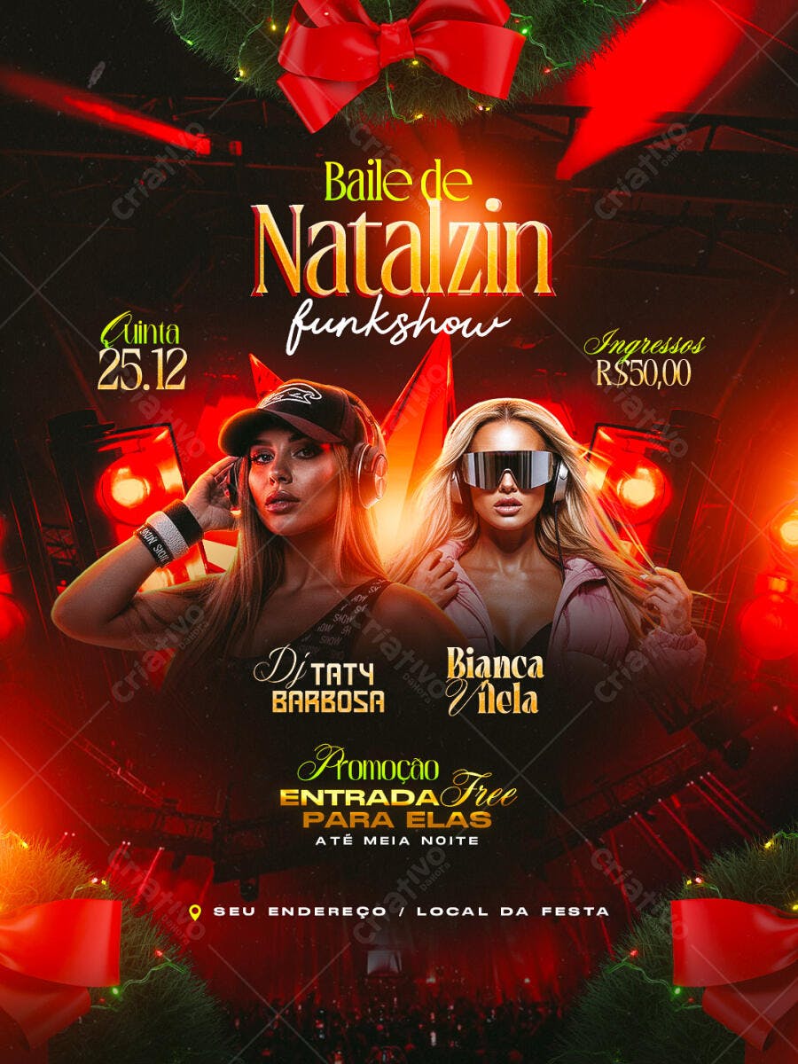 Flyer Baile de Natalzin Funkshow PSD Editável