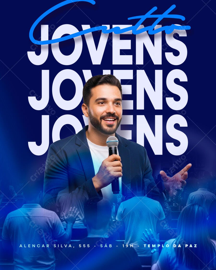 Flyer para Encontro de Jovens Templo da Paz PSD Editável