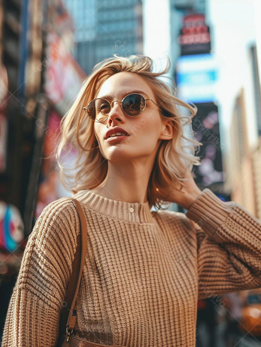 Foto Mulher Loira Óculos de Sol Urbana Cidade Dia