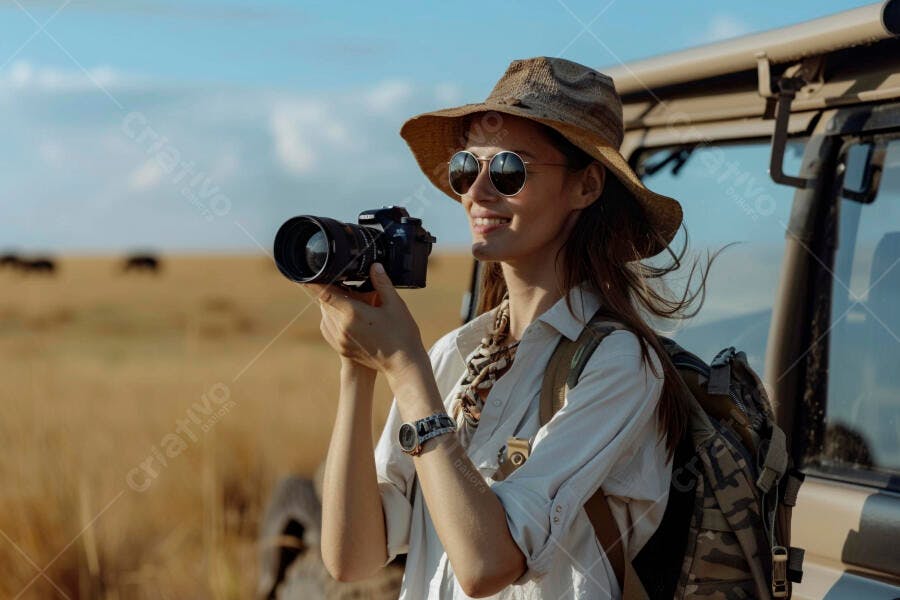 Foto Mulher Turista Safari Fotografia Natureza Aventura