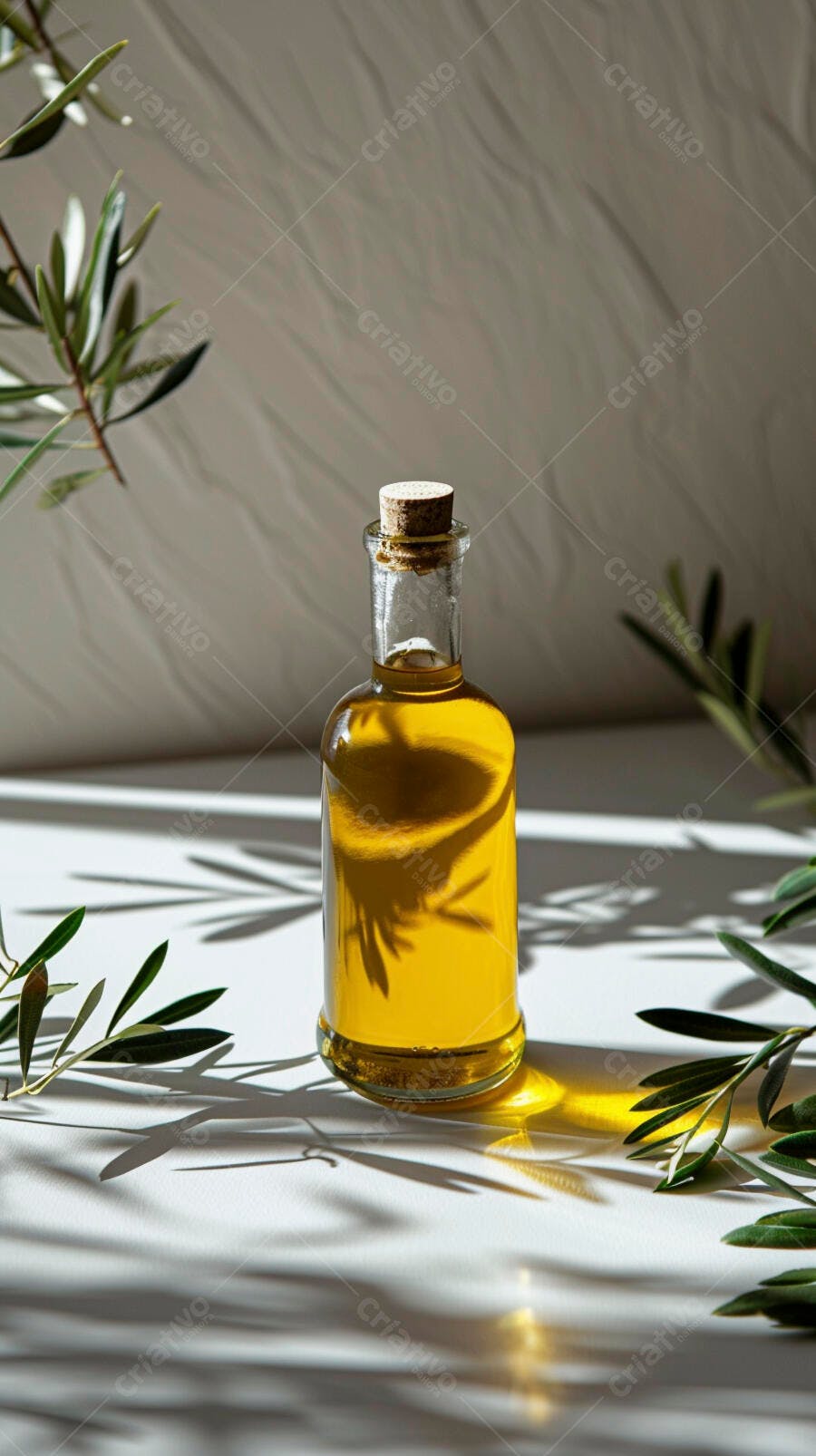 Foto Produto Azeite Extra Virgem Garrafa Vidro Ramo Oliveira