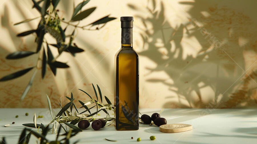 Foto Garrafa Azeite Oliva Virgem Extra Ramo de Oliveira