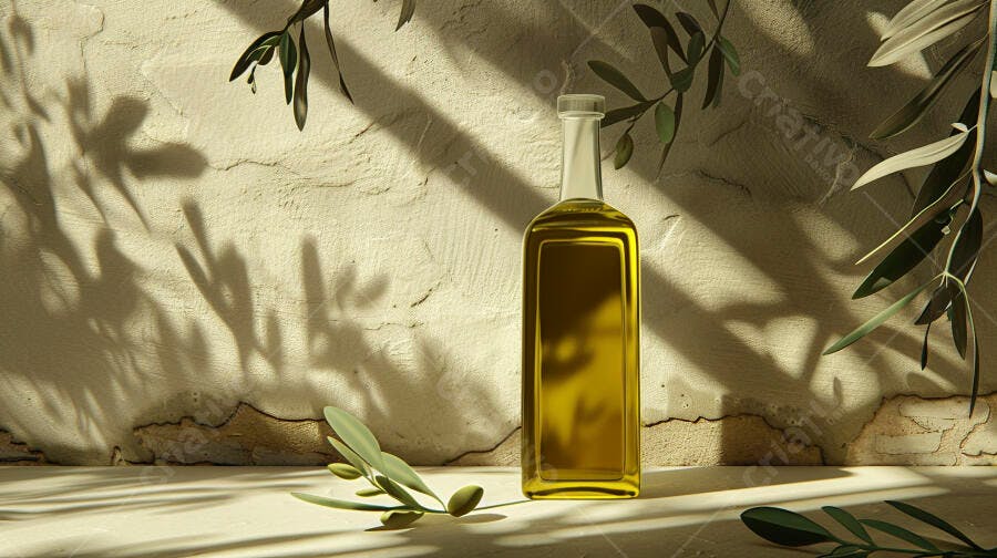 Foto Produto Azeite de Oliva Garrafa Rústica Luz Natural