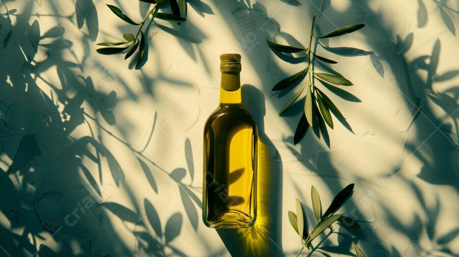 Foto Produto Azeite de Oliva Garrafa Ramos de Oliveira Luz Natural