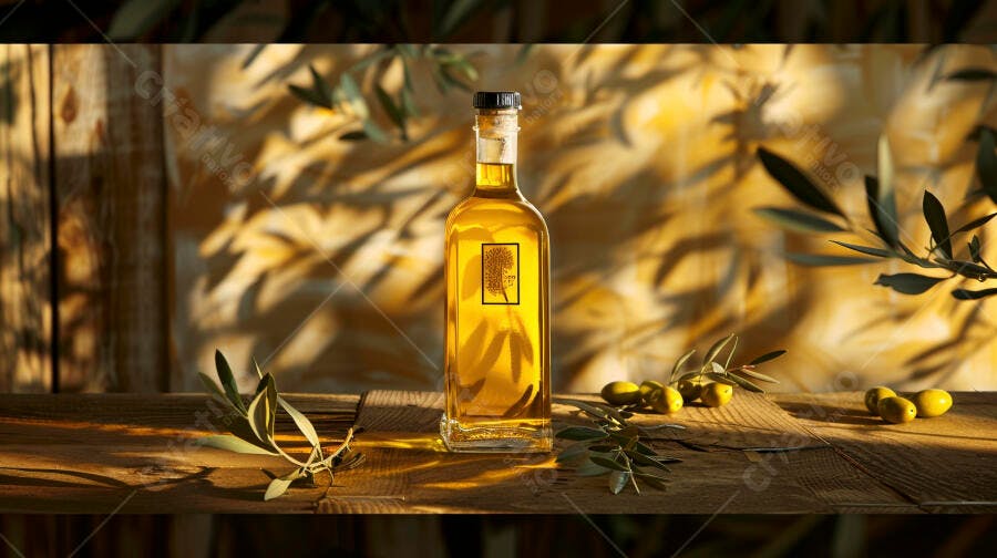 Foto Garrafa de Azeite de Oliva Extra Virgem Rústico Natural