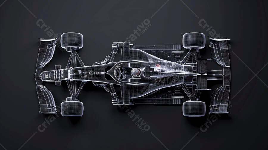 Foto Carro Fórmula 1 Design Esquemático Visão Superior