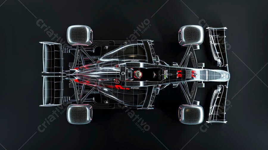 Foto Carro Fórmula 1 Esqueleto Transparente Vista Superior