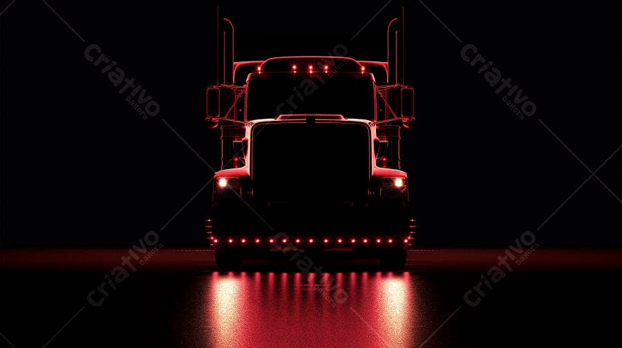 Foto Caminhão Iluminação Vermelha Escuro Estúdio Minimalista