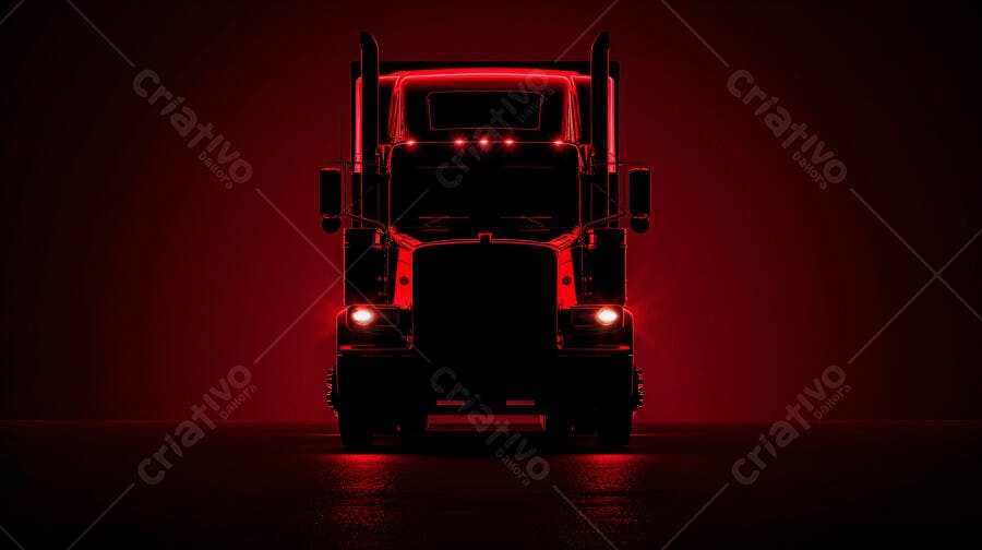 Foto Caminhão Iluminação Vermelha Escuro Noturno Estúdio