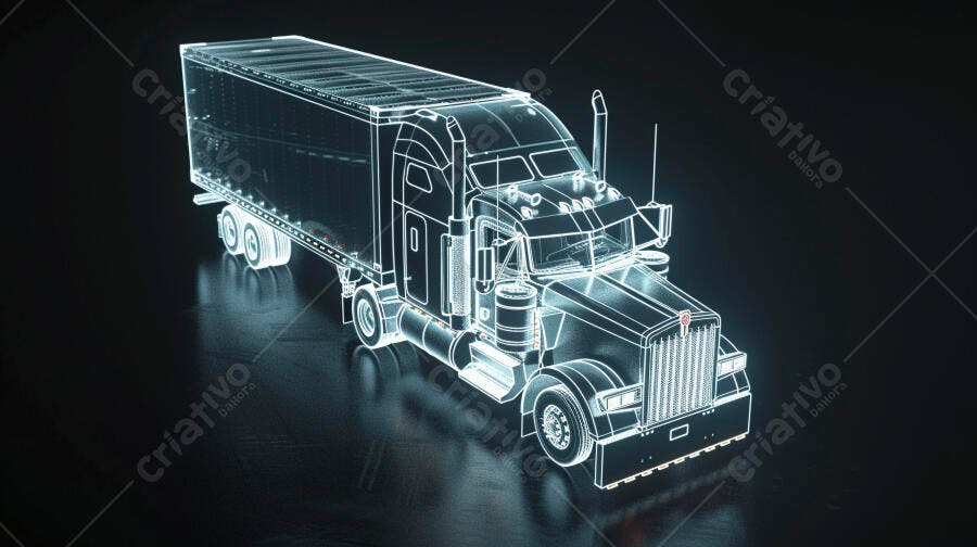 Caminhão de Carga Holográfico 3D Digital Transporte Logística