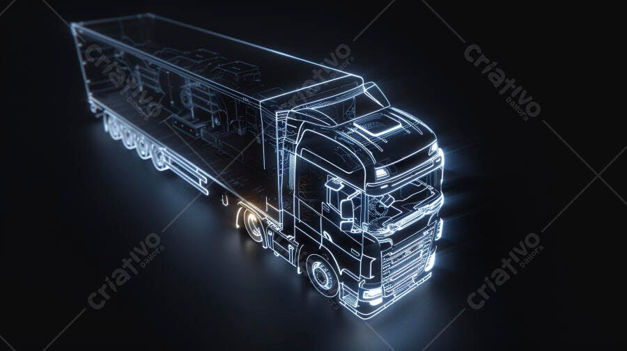 Caminhão Carreta Linhas Digitais Tecnologia Logística