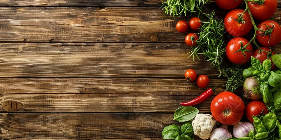 Foto Ingredientes Frescos Legumes Ervas Culinária Mesa Rústica