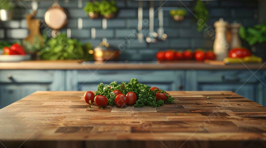 Foto Tomates Cereja e Salsinha Frescos Bancada Cozinha