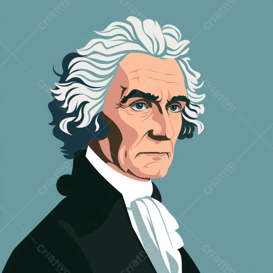 Retrato Ilustração Thomas Jefferson Presidente EUA
