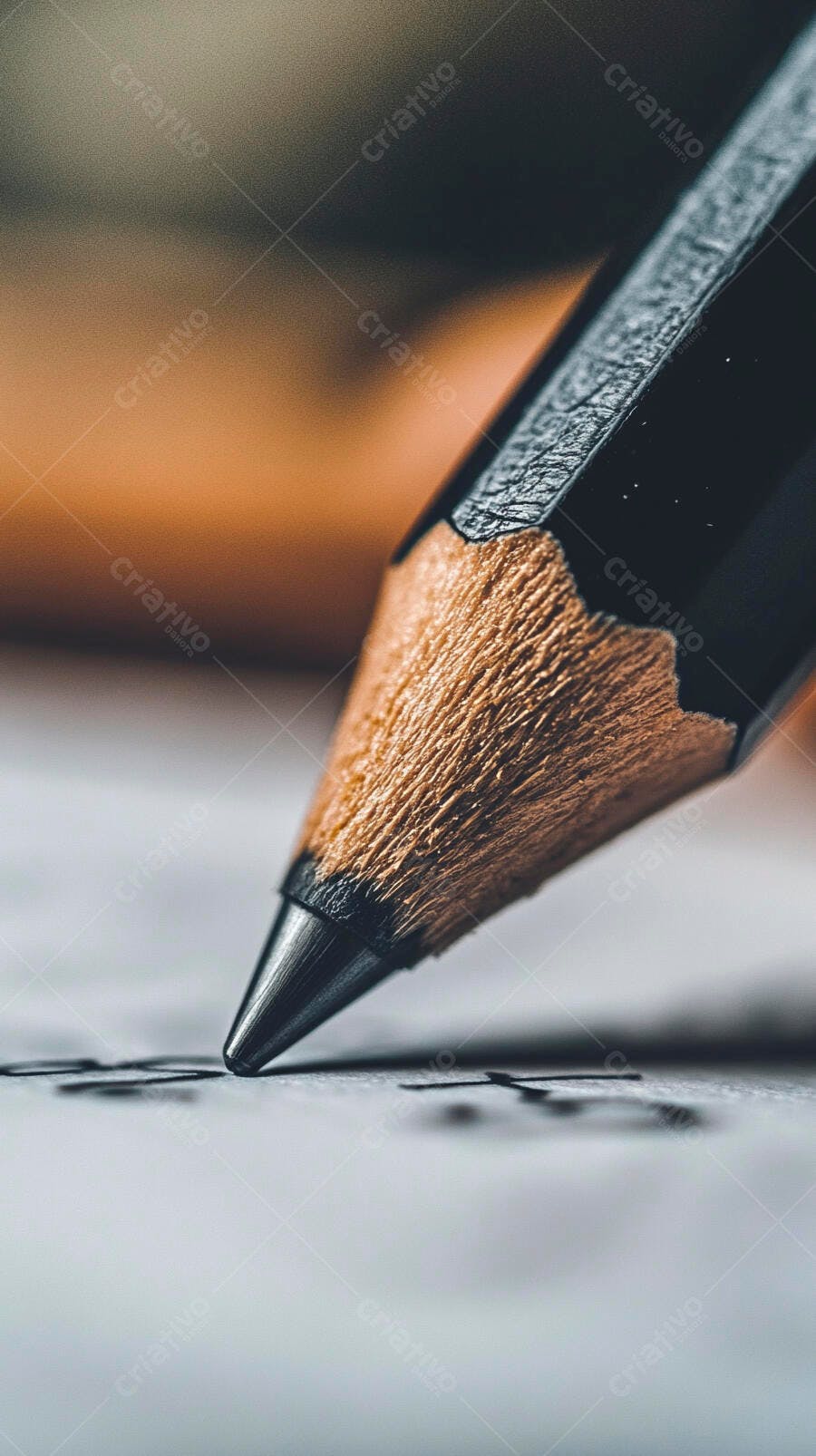 Foto Lápis Preto Apontado Desenhando Papel Close-up