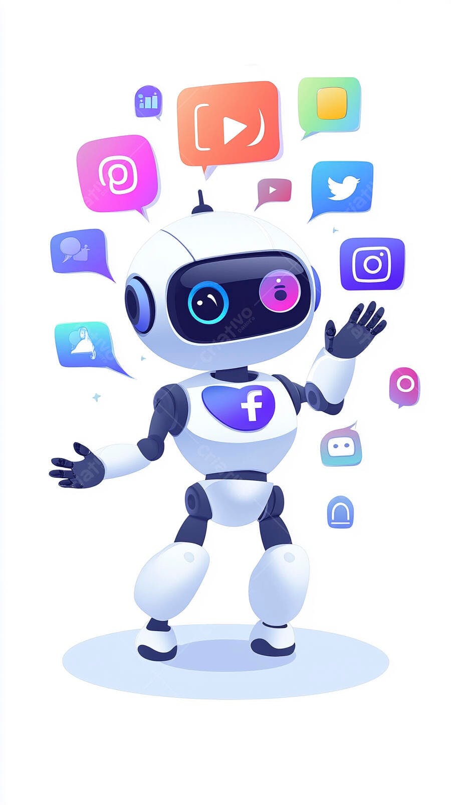 Robô Inteligência Artificial Redes Sociais Marketing Digital