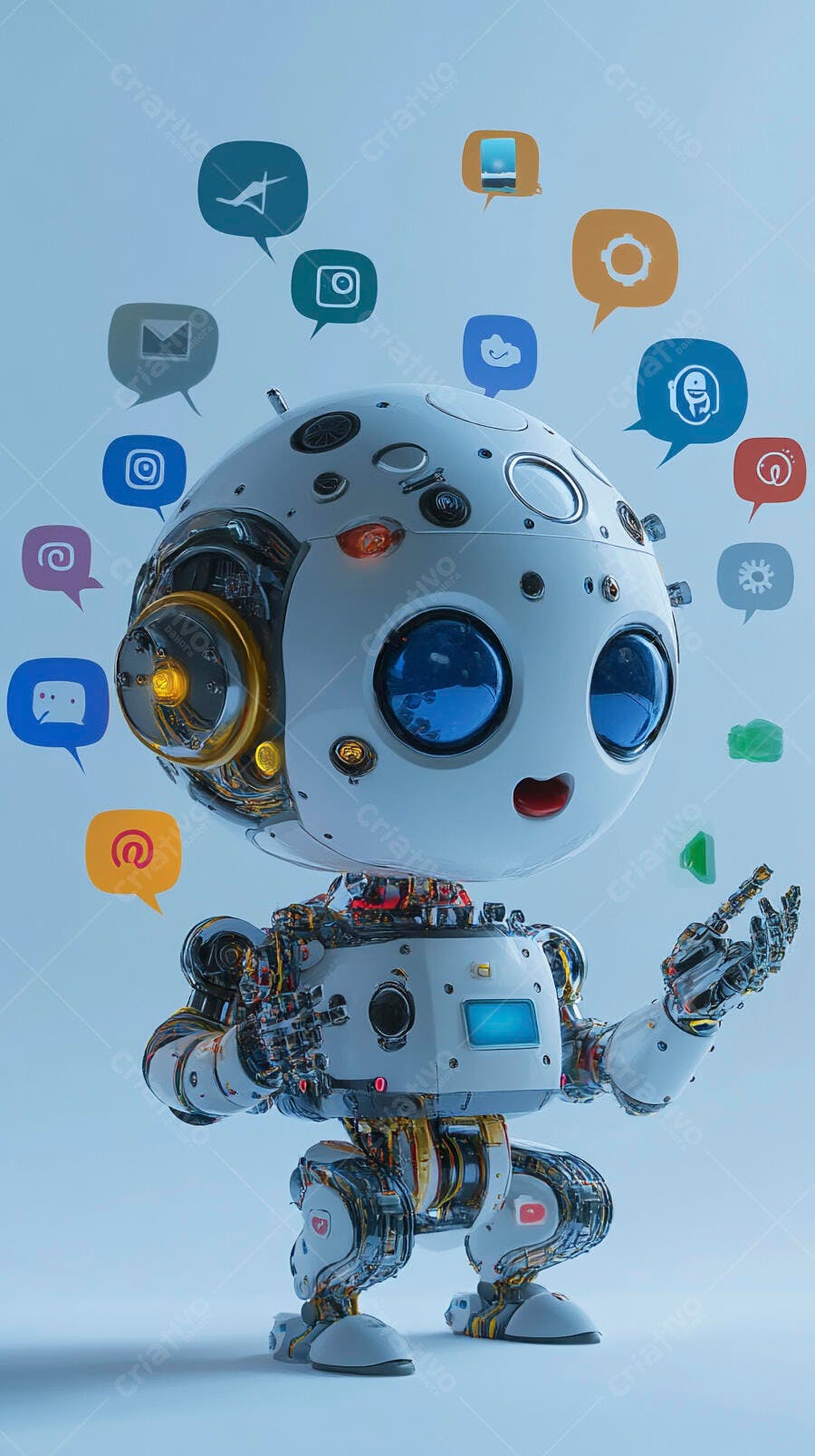 Foto Robô Fofo Inteligência Artificial Redes Sociais