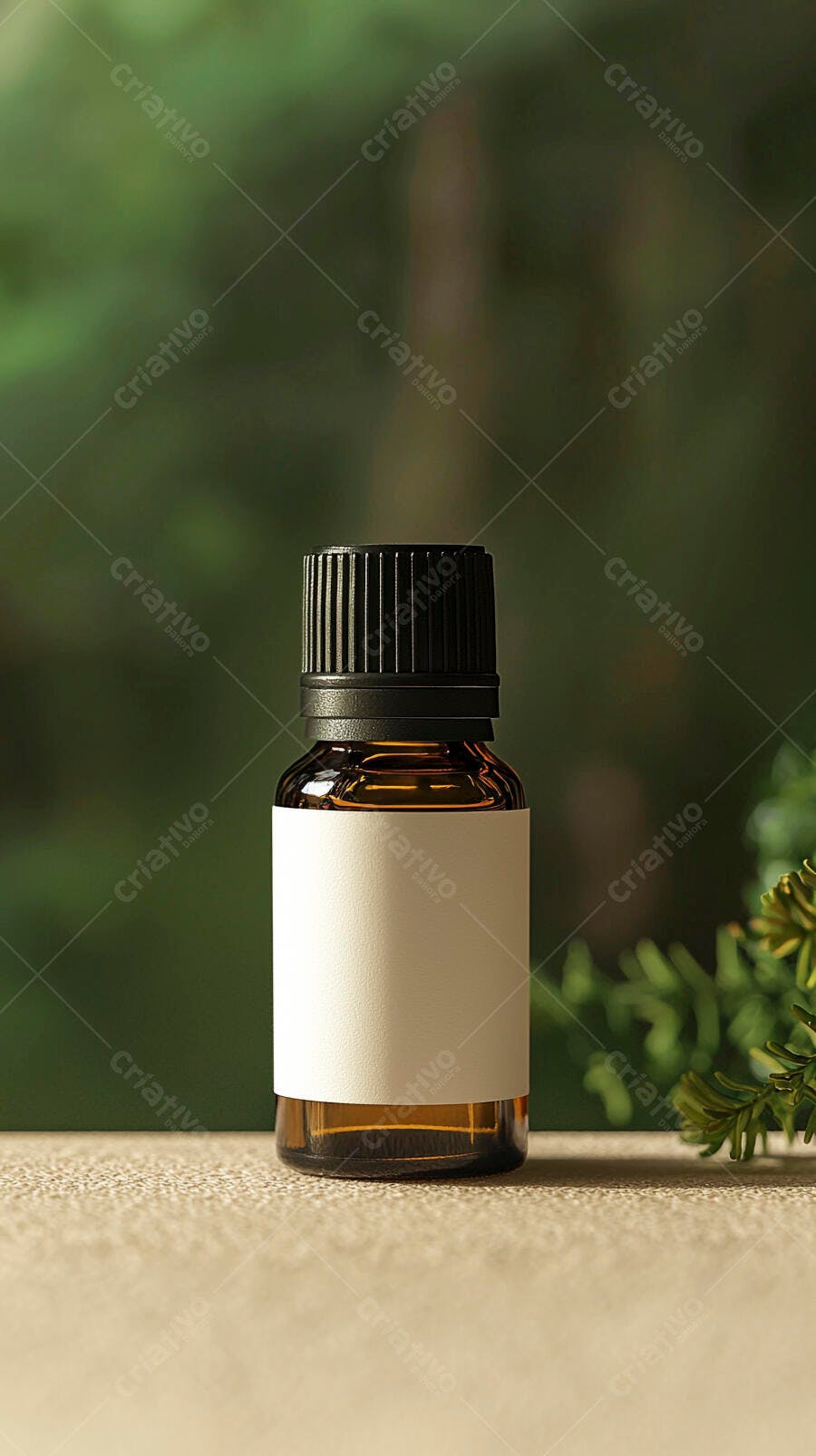 Foto Produto Frasco Âmbar Rótulo Branco Essência Natural