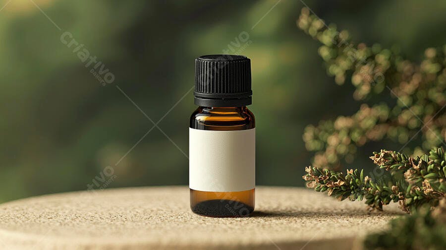 Foto Produto Frasco de Óleo Essencial Natural Rótulo Branco