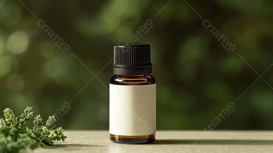 Foto Produto Frasco de Óleo Essencial Natural Rótulo Branco