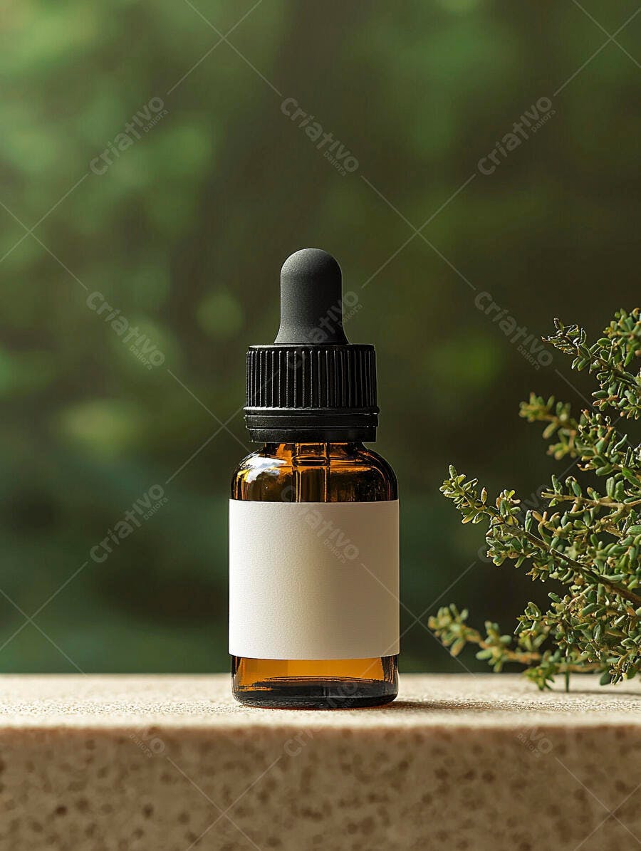 Foto Produto Frasco Conta Gotas Âmbar Rótulo Branco Natural