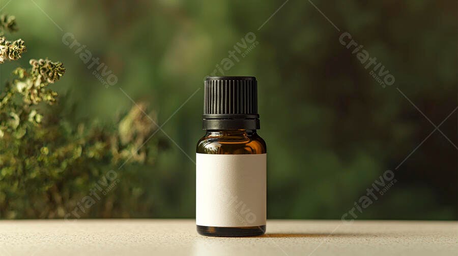 Foto Produto Frasco de Óleo Essencial Rótulo Branco Neutro