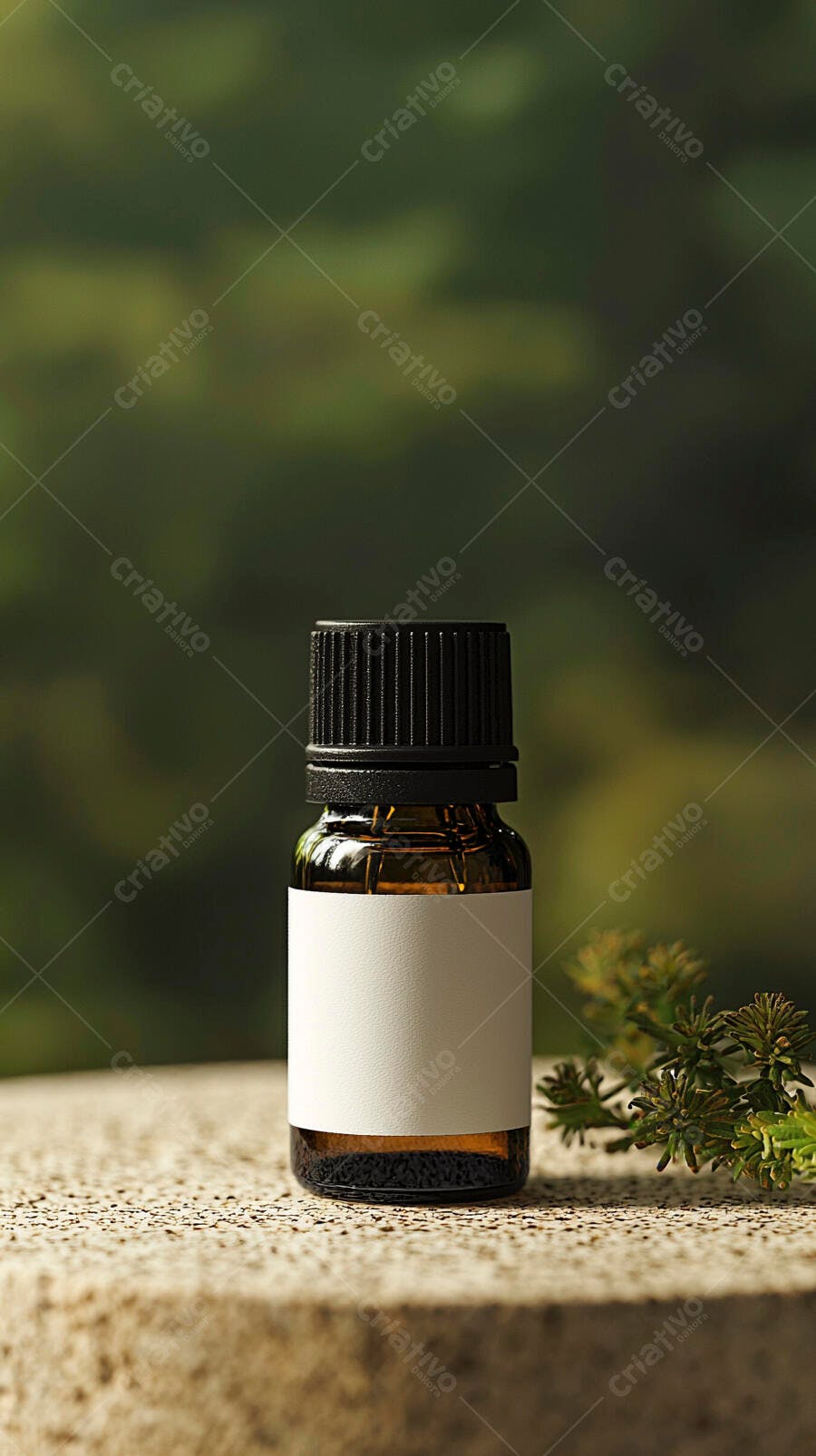 Foto Frasco Óleo Essencial Rótulo Branco Produto Natural