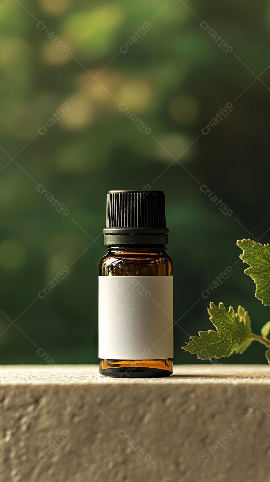Foto Frasco Óleo Essencial Âmbar Rótulo Branco Natural