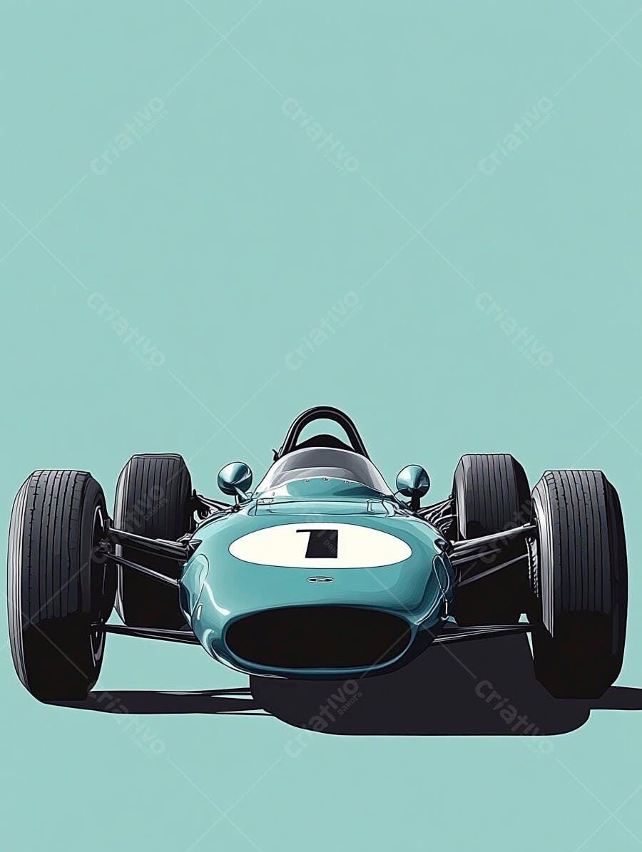 Foto Carro de Corrida Antigo Azul Vintage Fundo Liso