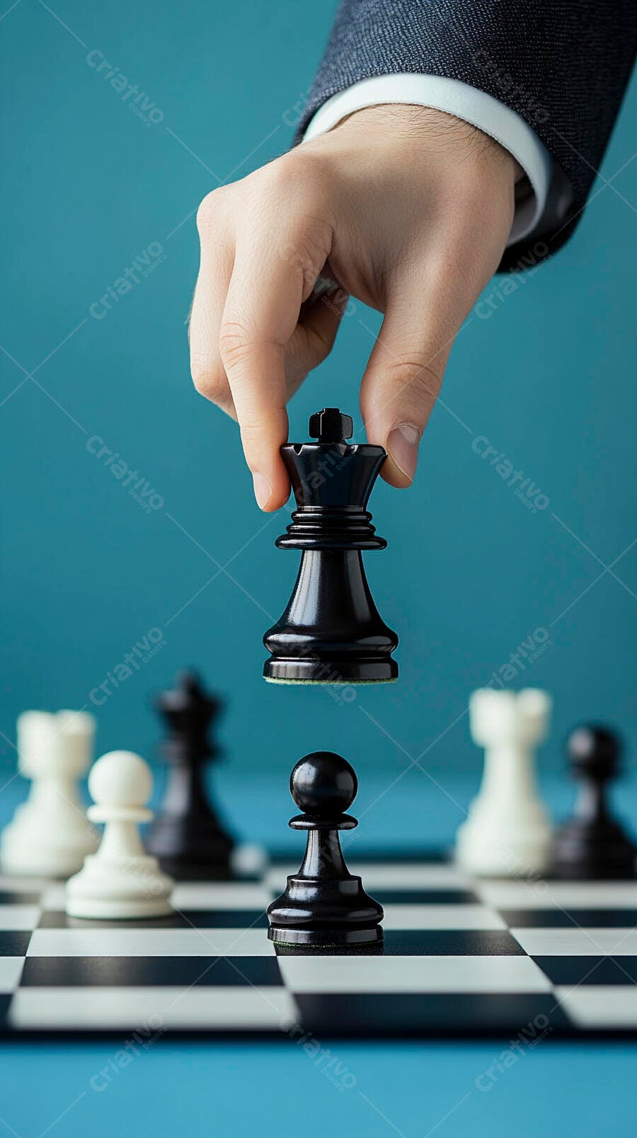 Foto Mão Jogador Movendo Peça Rei Xadrez Tabuleiro