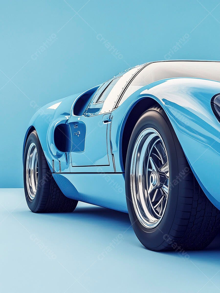 Foto Carro Esportivo Azul Vintage Estúdio