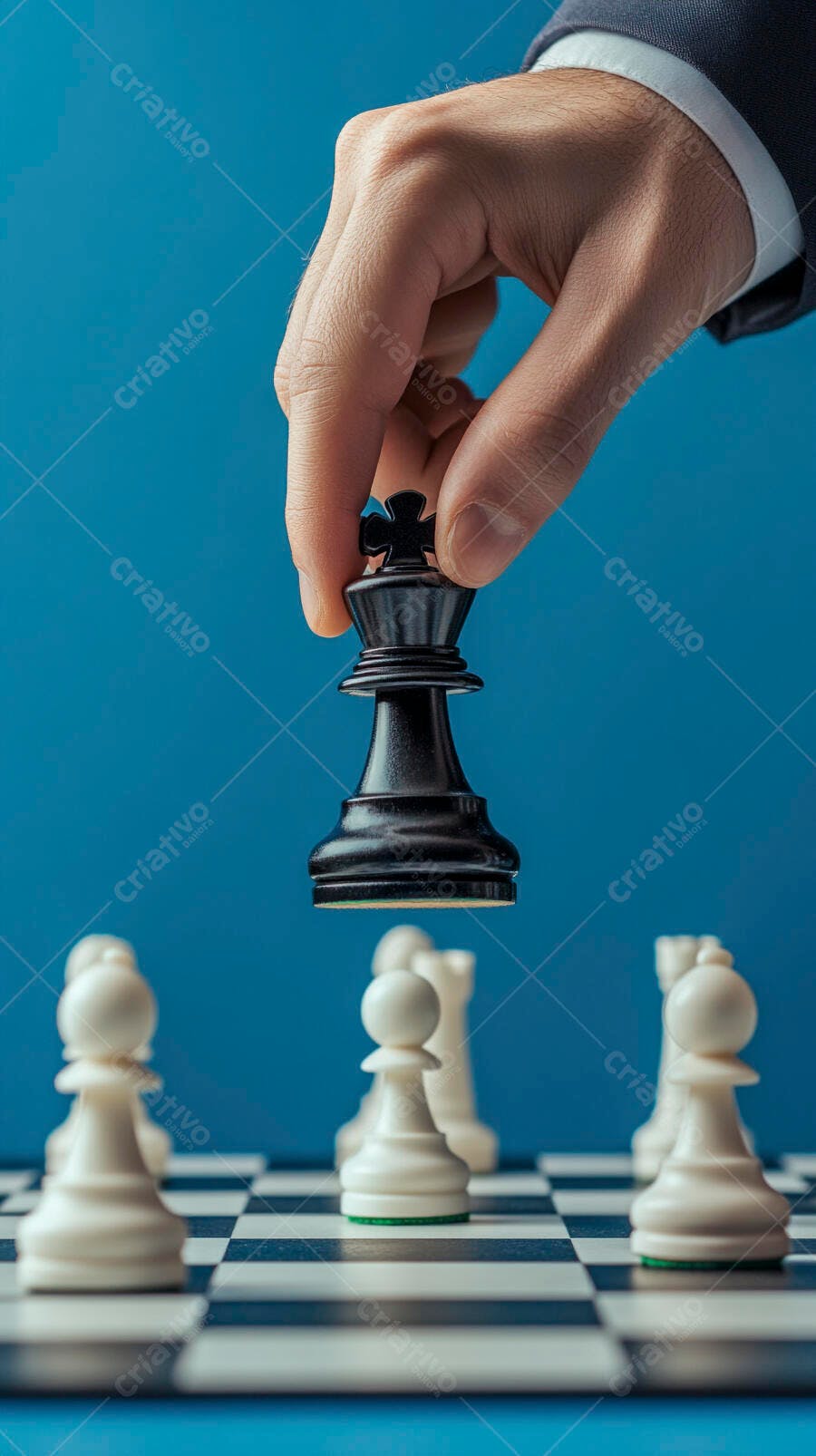 Foto Mão Jogador Movendo Peça Rei Xadrez Tabuleiro Estratégia