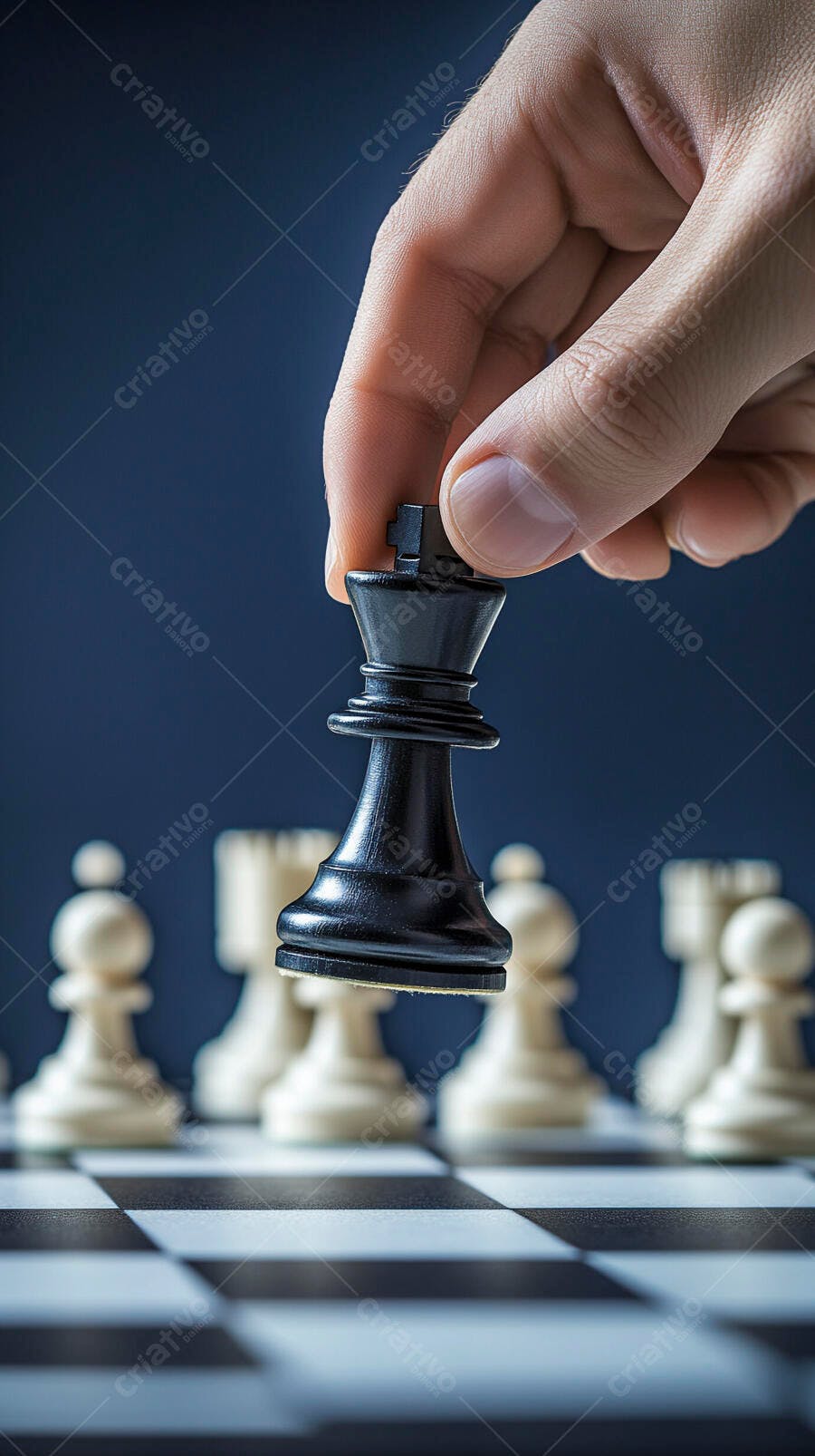 Foto Mão Movendo Peça Rei Preto Xadrez Tabuleiro