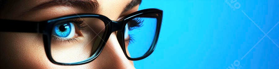 Foto Olhos Azuis Mulher Óculos Foco Digital Tecnologia
