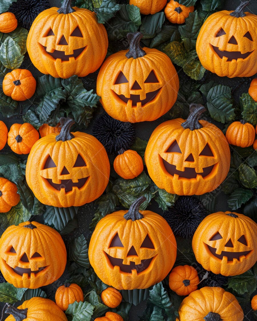 Foto Abóboras Halloween Jack-o'-lantern Fundo Escuro