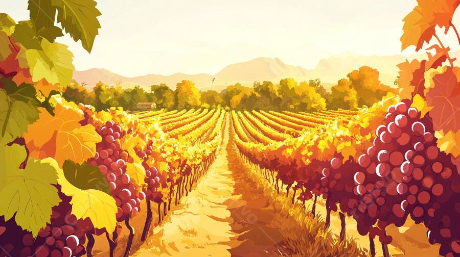 Foto Vinhedo Uvas Maduras Outono Dourado Paisagem Rural