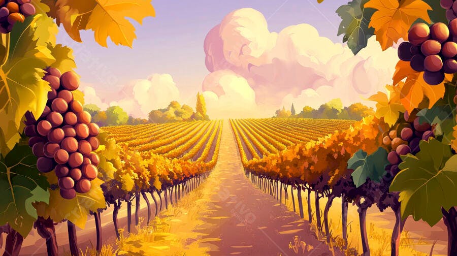 Foto Vinhedo Outono Uvas Maduras Paisagem Rural