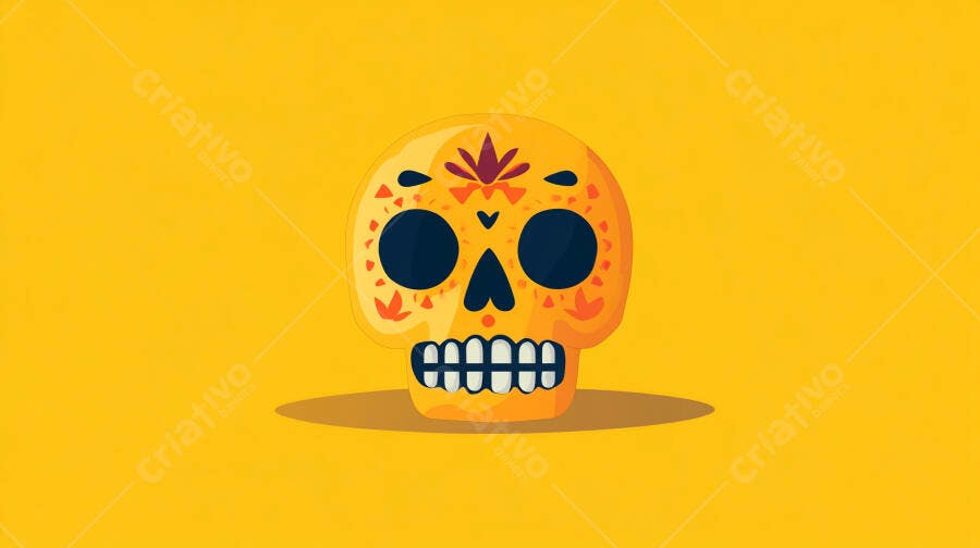 Caveira Mexicana Dia de Los Muertos Ilustração Vetorial