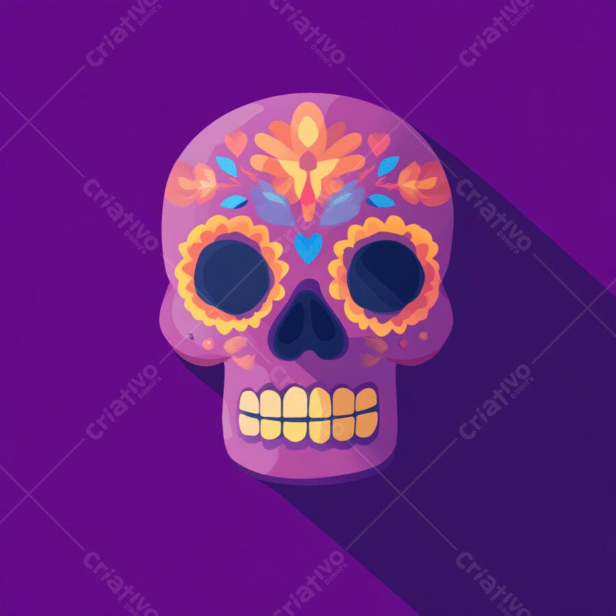 Caveira Mexicana Dia de Los Muertos Ilustração Vetorial
